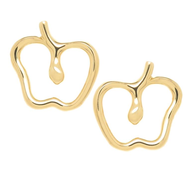 Tiffany and Co. Elsa Peretti Gold Apple Earrings at 1stDibs | tiffany apple  earrings, apple earrings gold, tiffany baby earrings