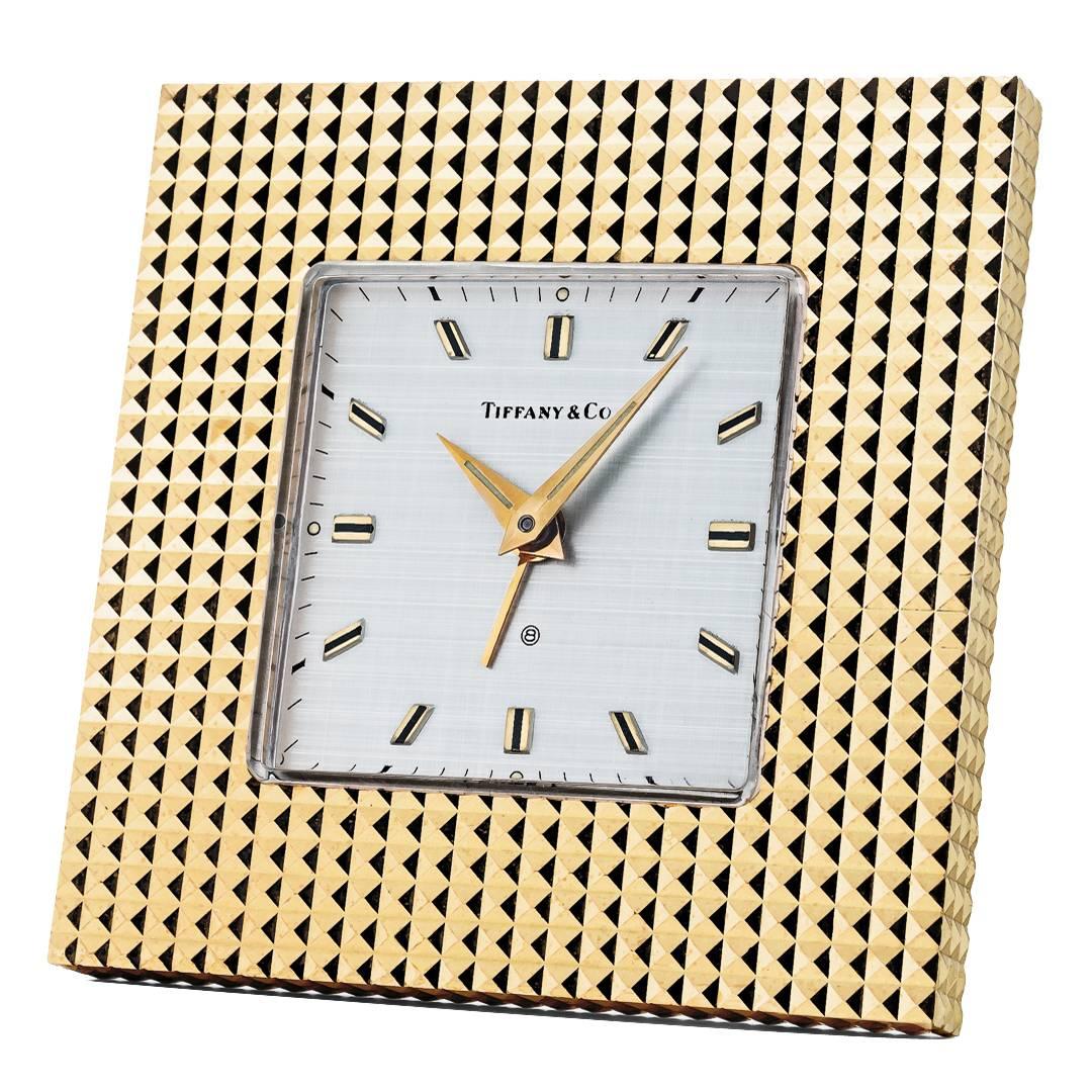 Tiffany & Co. Brass Desk Clock