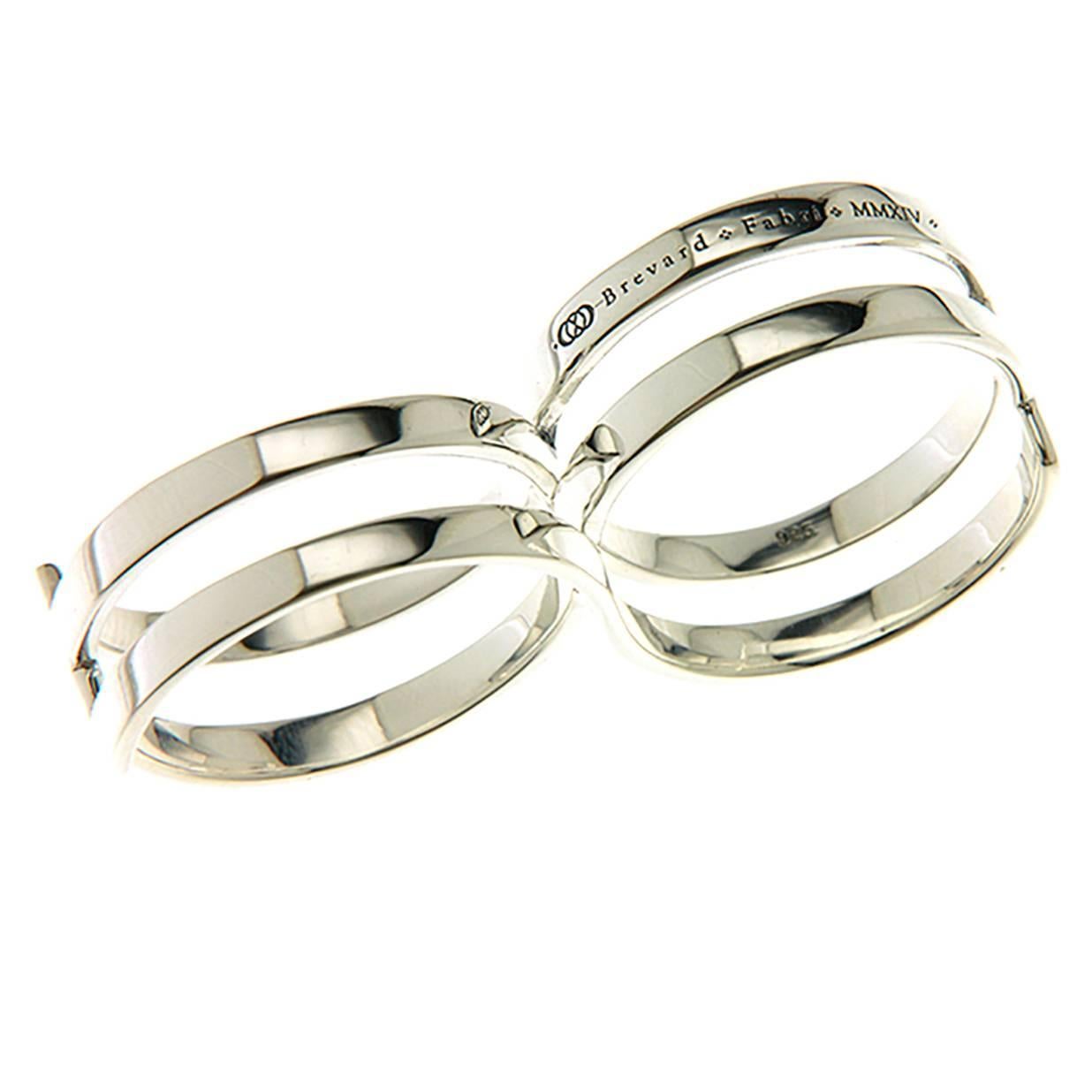 Double-Loop Sterling Silver Fabri Infinity Ring  For Sale