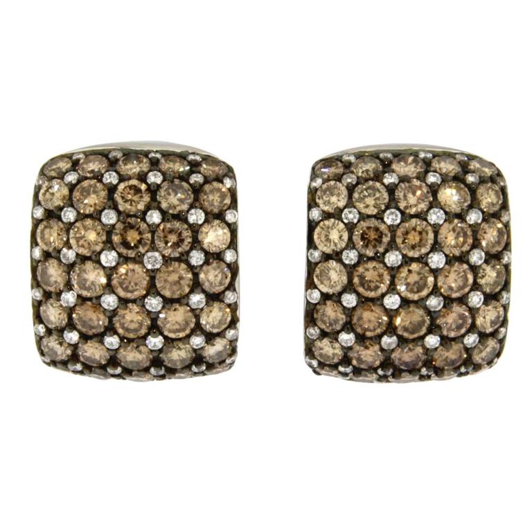 Ruby Sapphire Diamond Gold Clip On Earrings For Sale at 1stdibs