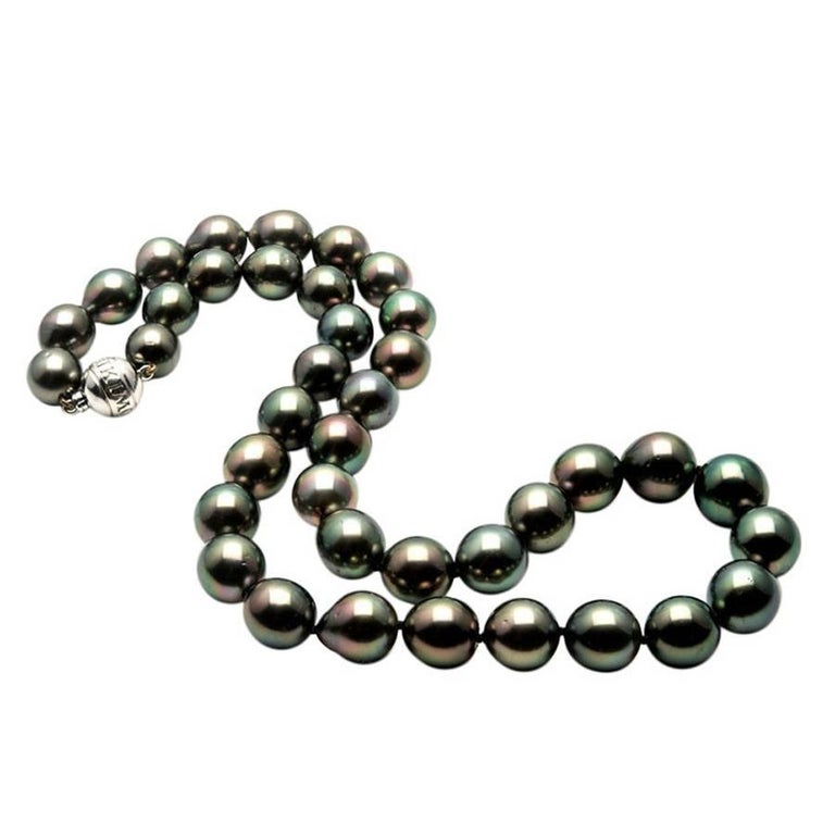 Mikimoto Tahitian Black South Sea Pearl Gold Necklace For Sale at 1stDibs | mikimoto  black pearl necklace, mikimoto of tahiti, mikimoto tahitian pearl necklace