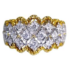 Buccellati Diamond Two Color Gold Band Ring