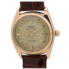 Retro Rolex Rose Gold Datejust Automatic Wristwatch Ref 4417 circa 1957