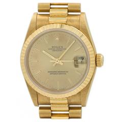 Rolex Yellow Gold Midsize Datejust President Wristwatch Ref 68278 circa 1987
