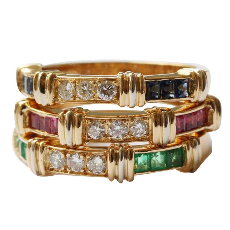 cartier gold stacking rings