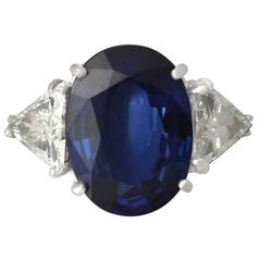 9.25Ct Sapphire and 1.95Ct Diamond, Platinum Dress Ring - Vintage Circa 1990