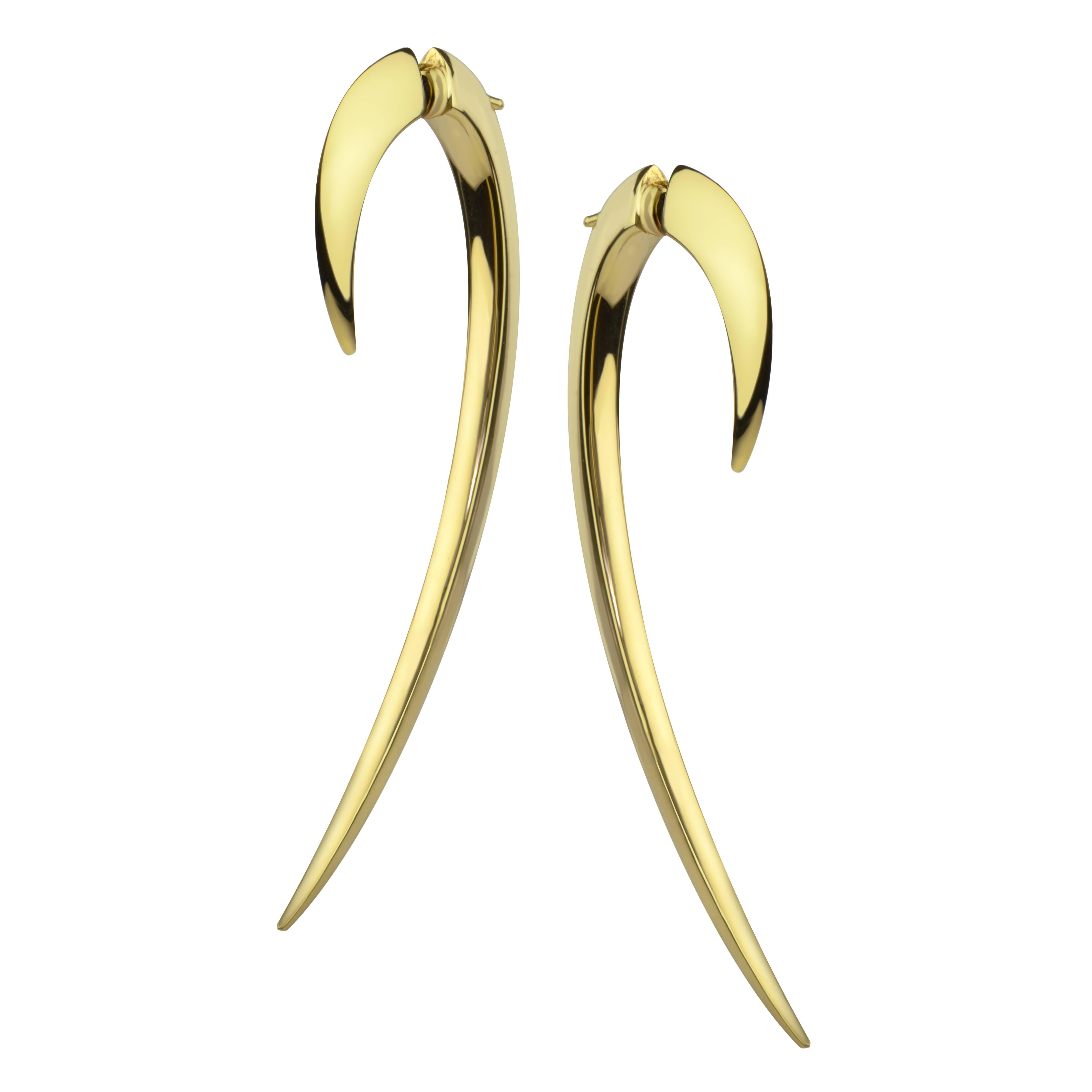 Shaun Leane 18ct Yellow Gold Hook Earring Size 2 For Sale