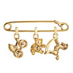 Cartier Gold Safety Pin Charm 
