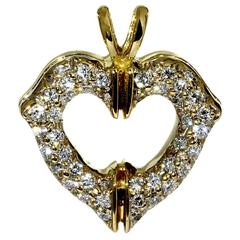Cartier Diamond Gold Heart Necklace Pendant 2