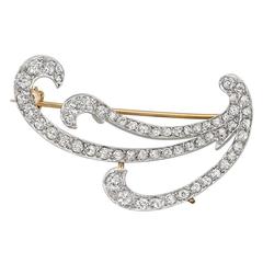 1890s Diamond Swirl Brooch 4
