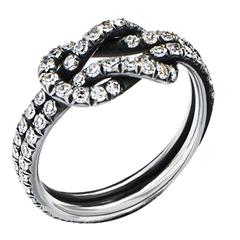 N.V. Milano Oxidized Silver 8/8 Cut Diamond Knot Ring 