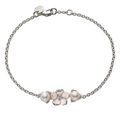 Shaun Leane Pearl Diamond Sterling Silver Single Flower Bracelet