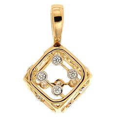 Small Diamond Gold Die Pendant 3