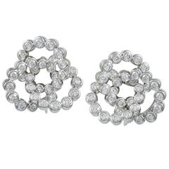 VERDURA Diamond and White Gold Trefoil Earrings 11
