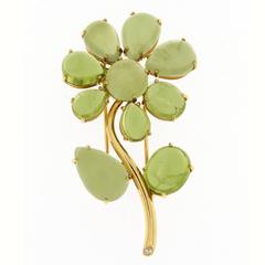 Jona Peridot Prehnite Gold Brooch 5