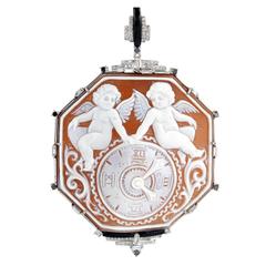 Cameo Diamond Gold Pendant 