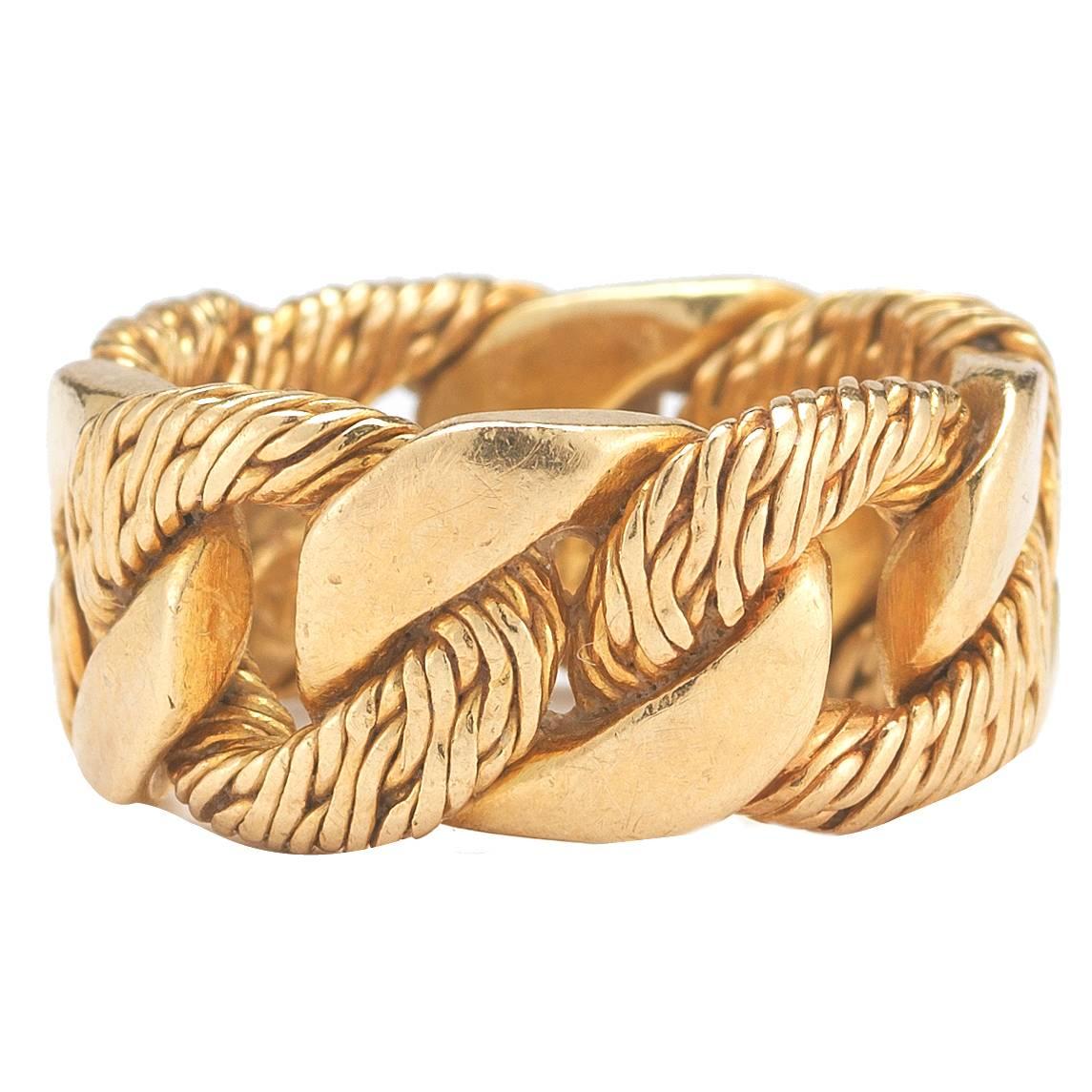 Hermes Interlocking Gold Ring For Sale