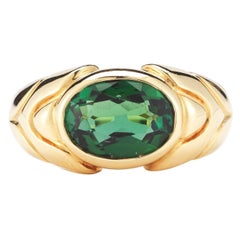 Bulgari Green Tourmaline Gold Ring