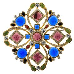 1980s Butler & Wilson Gripoix Brooch Pendant 3