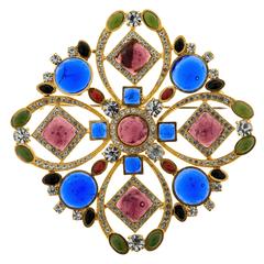 1980s Butler & Wilson Gripoix Brooch Pendant 