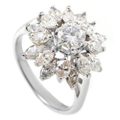 Vintage Diamond Gold Cluster Ring