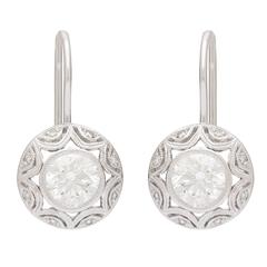 0.71 and 0.75 Carat GIA Certified Diamond Gold Drop Earrings 10