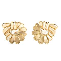 Van Cleef & Arpels Gold Floral Motif Earrings