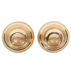 Mid Century Modern 18kt Gold Shell Earrings