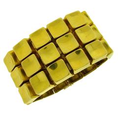 1970s Gold "Chocolate Bar" Bracelet 1