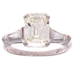 Emerald Cut Diamond Platinum Engagement Ring Emerald Cut Diamond Platinum Engagement Ring