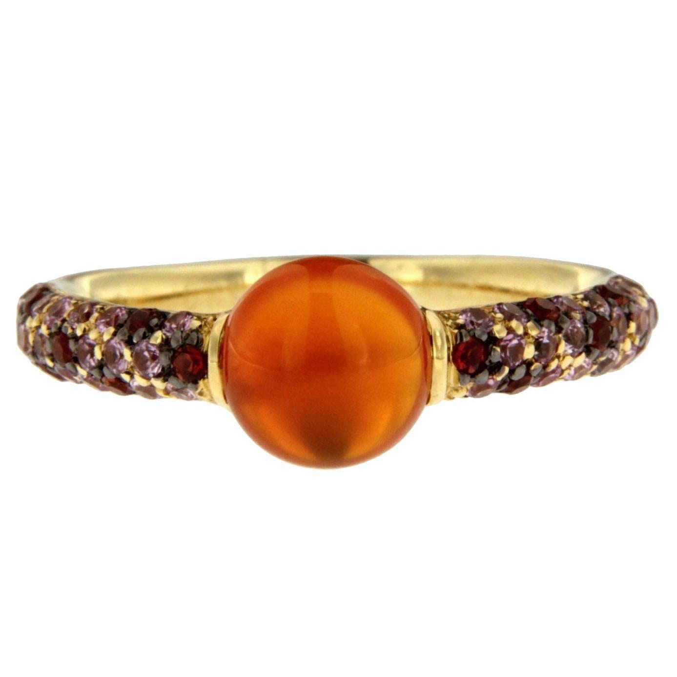 Jona Carnelian Sapphire Gold Ring