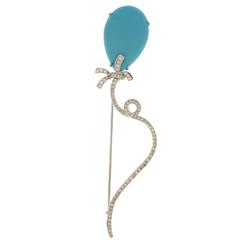 Jona Turquoise Diamond Gold Balloon Brooch