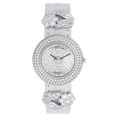 Chatila Lady's White Gold Diamond Pave Arc-en-Ciel Wristwatch