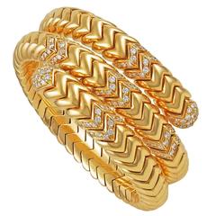 Bulgari Gold & Diamond Spiga Bracelet 2