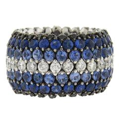 Impressive Marco Valente Sapphire Diamond Gold Band Ring