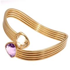 Amethyst Citrine Gold Bracelet