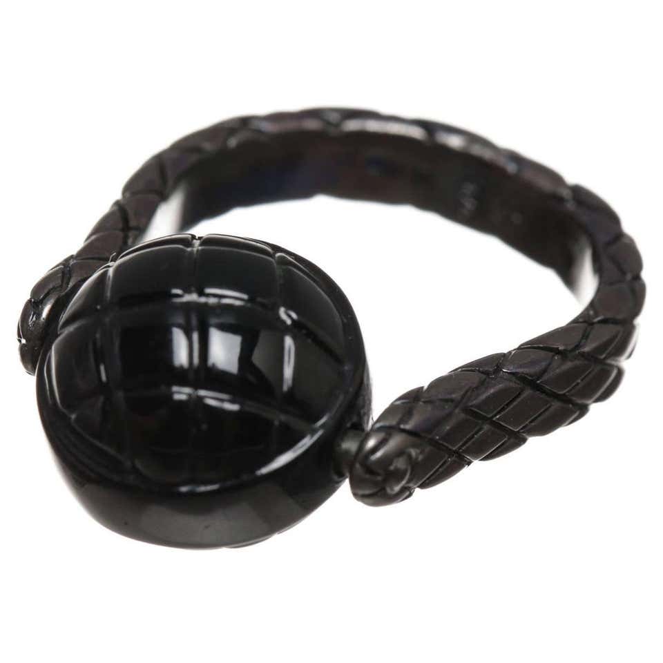 Bottega Veneta Black Spinning Ball Ring For Sale at 1stDibs