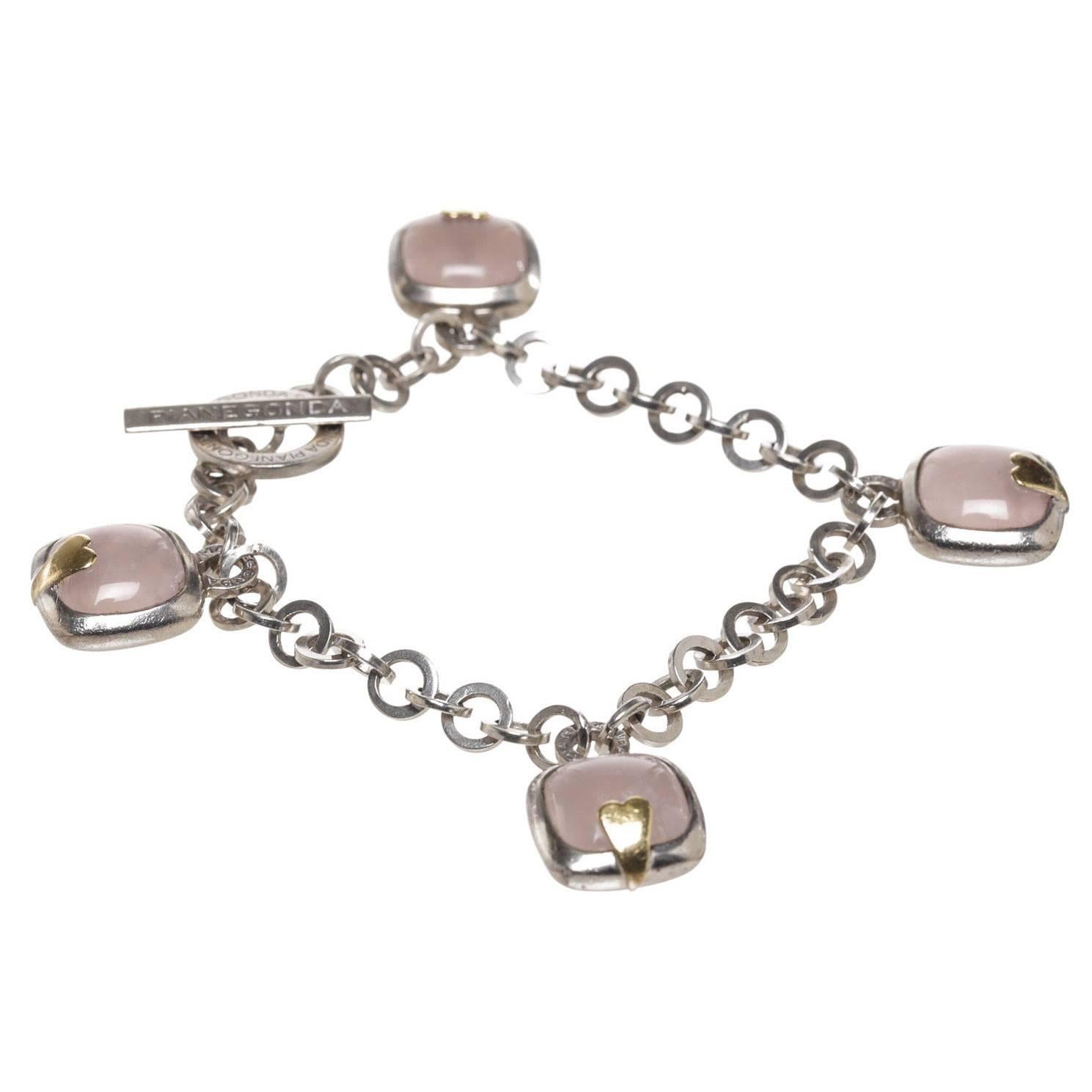 Pianegonda Rose Quartz Sterling Silver Bracelet For Sale