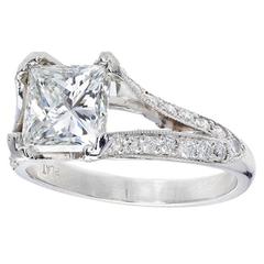 Peter Suchy Diamond Platinum Split Shank Engagement Ring 12