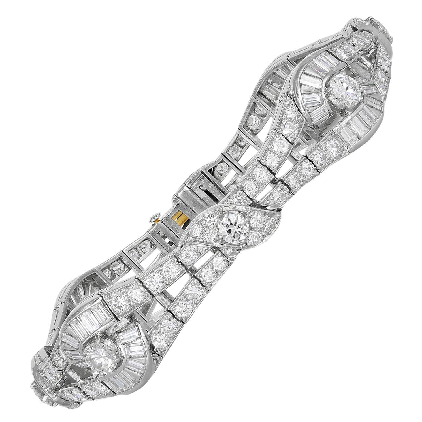 Oscar Heyman Art Deco Diamond Platinum Bracelet For Sale