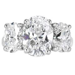 GIA Cert Diamonds Platinum 3 Stone Ring 11