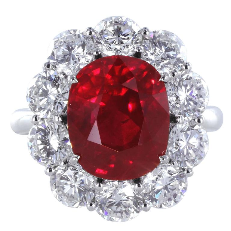 5 04 carat cert burma ruby platinum cluster 5 04 carat cert burma ruby platinum cluster