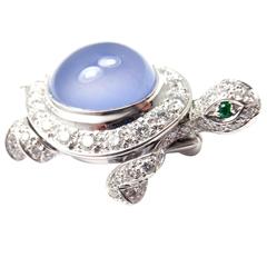 Cartier Chalcedony Diamond Gold Turtle Pin Brooch 9
