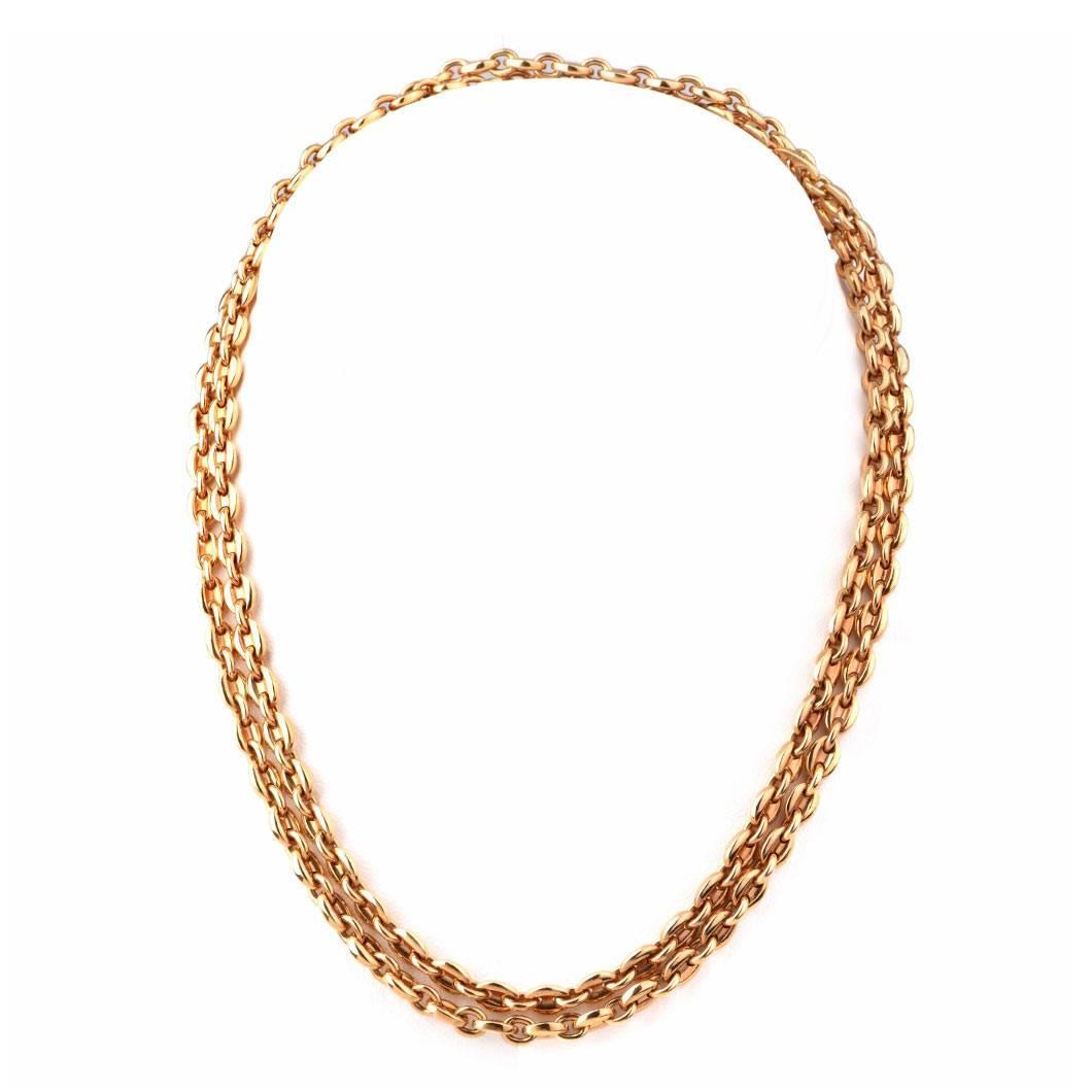 Cartier Gold Link Chain Necklace For Sale at 1stdibs