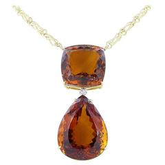 150ct Citrine & Diamond Necklace