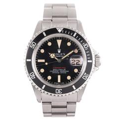 Rolex Stainless Steel Mark I Red Submariner Wristwatch Ref 1680