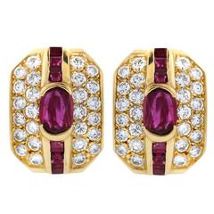 Ruby Diamond Gold Earrings 8