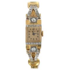 1940s Gold and Diamond Omega Watch 5