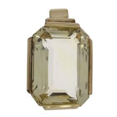 Large Citrine Gold Pendant 12