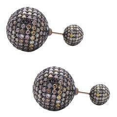 Yellow Diamond Ball Earring
